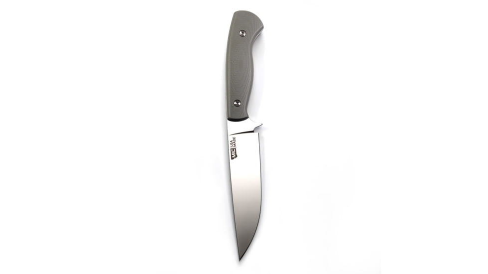 Montana Knife Company Magnacut Super Cub Drop Point Hunter Fixed Blade Knives, 5.375 inch, Magnacut Stainless Steel, Fixed Blade, G10 Handle, Grey, 9.875 inch, MKC-000498