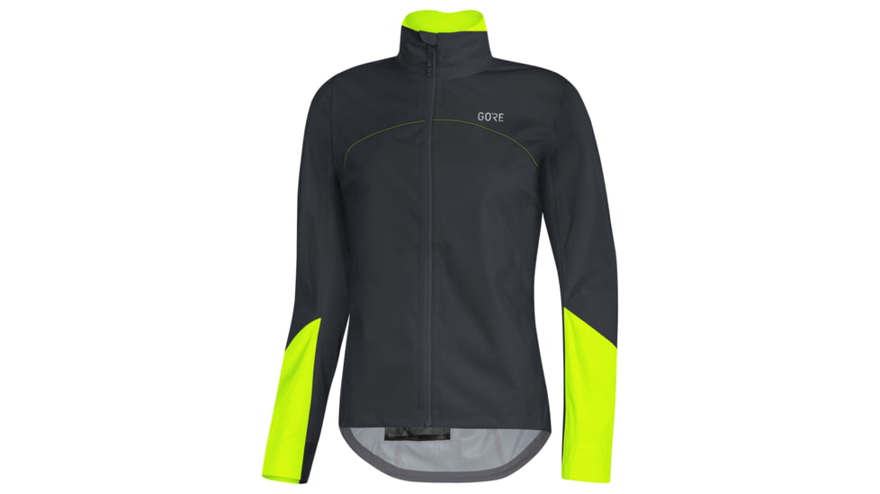 GOREWEAR C5 Womens GORE-TEX Active Cycling Jacket in Black/Neon Yellow 2XS Slim fit Waterproof 44BB743C, 100202-9908-34