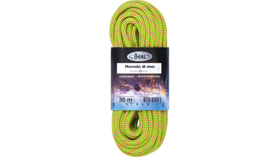Beal Rando 8 mm Rope-Yellow-30 m