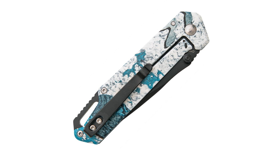 Bear And Son Bear Edge Brisk 3.0 Frame Lock Knife TrueTimber Rift Blue SS 3" Black, Blue/White, 440, adult, BHQ-212475