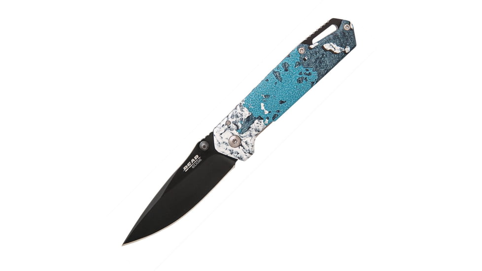 Bear And Son Bear Edge Brisk 3.0 Frame Lock Knife TrueTimber Rift Blue SS 3" Black, Blue/White, 440, adult, BHQ-212475