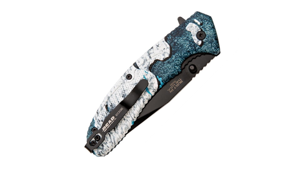 Bear And Son Bear Edge Sideliner Spring Assisted Knife TrueTimber Rift Zytel 3.5" Black, Blue, 440, adult, BHQ-212473