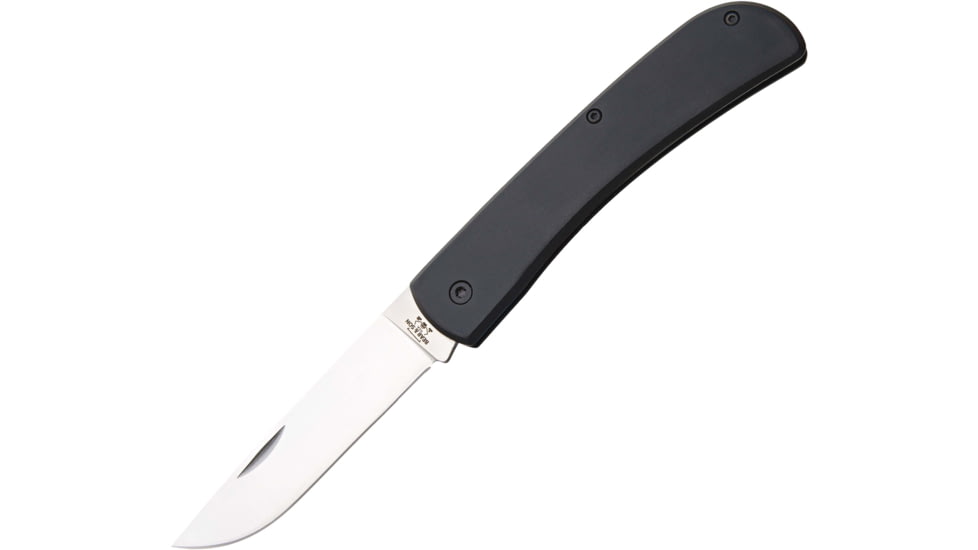 Bear and Son Knives Large Farmhand Folding Knife w/ Clip, 3.63in, High Carbon Stainless Steel, Black Aluminum Handle, 138