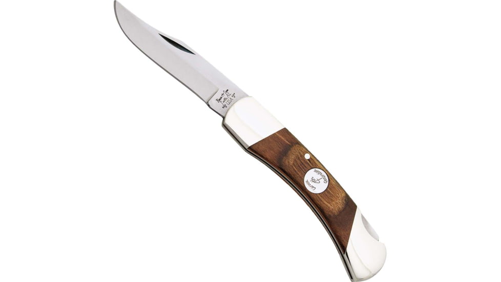 Bear and Son Knives Midsize Lockback Folding Knife, 2.75in, 1095 Carbon Steel, Heritage Walnut Handle, C205