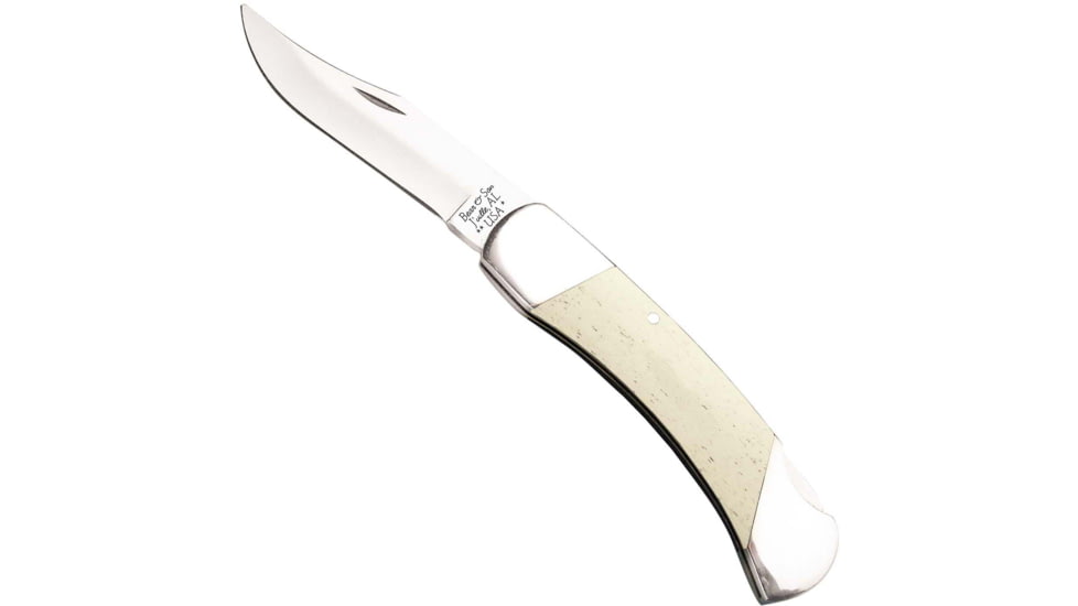 Bear and Son Knives Midsize Lockback Folding Knives, 2.75in, High Carbon Stainless Steel, Clip Point, White Smooth Bone Handle, WSB05