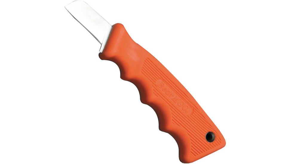 Bear and Son Knives Powergrip Utility Fixed Blade Knife, 1.63in, 440 Stainless Steel, Orange Kraton Handle, 466 1/4