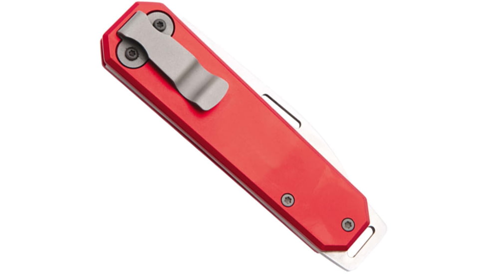 Bear and Son Knives Slip Joint Folding Knife w/ Clip, 2.38in, High Carbon Stainless Steel, Drop Point, Aluminum Handle, Red, 110RD