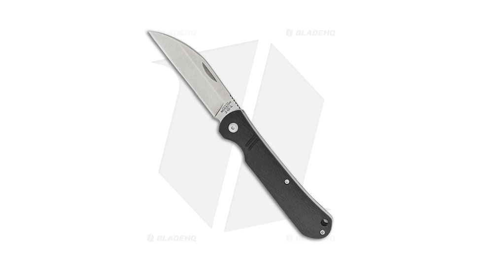 Bear and Son Knives Wharncliffe Folding Knife, 3.25in, D2, Wharncliffe Blade, Carbon Fiber Black Handle, Steel/Black, 7.75in, BHQ-198002
