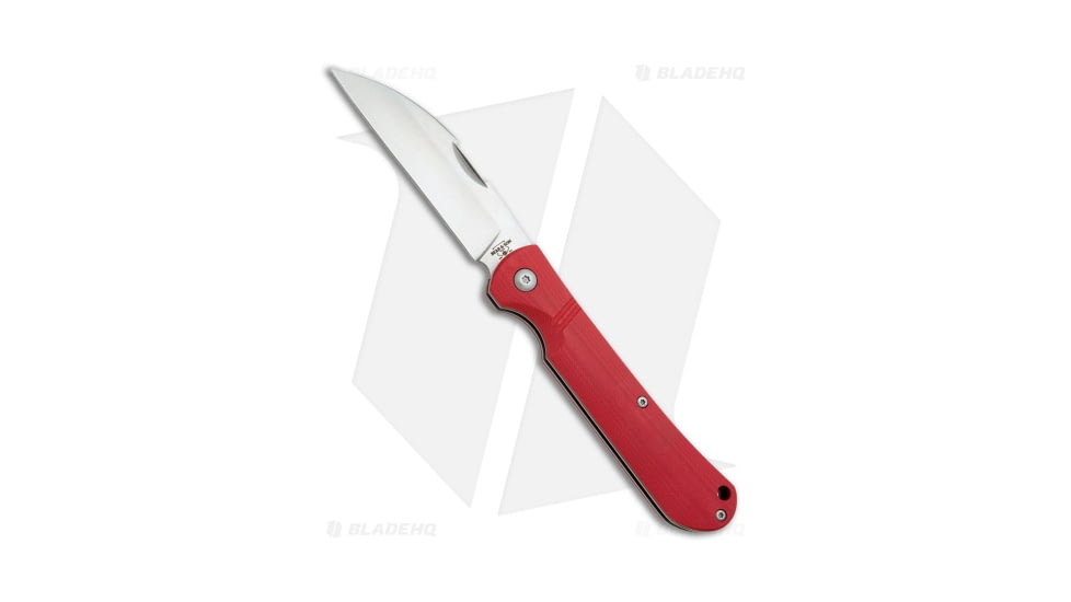 Bear and Son Knives Wharncliffe Folding Knife, 3.25in, D2, Wharncliffe Blade, G10 Red Handle, Steel/Red, 7.75in, BHQ-196292