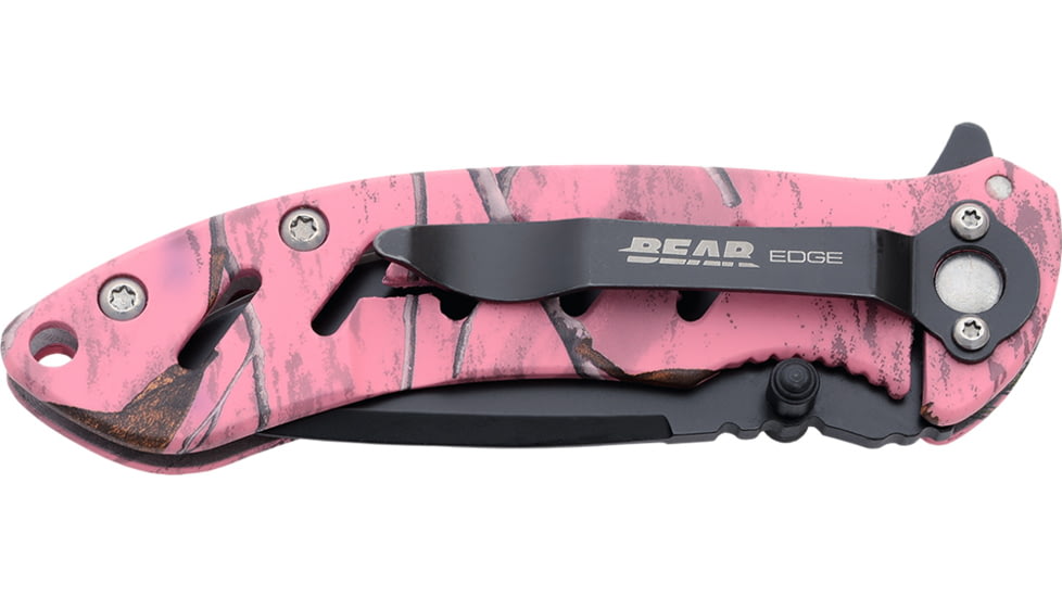 Bear &amp; Son Cutlery Brisk 1.0 4 1/16 Realtree Xtra Colors Pink Camo Frame Lock Folder - 71506