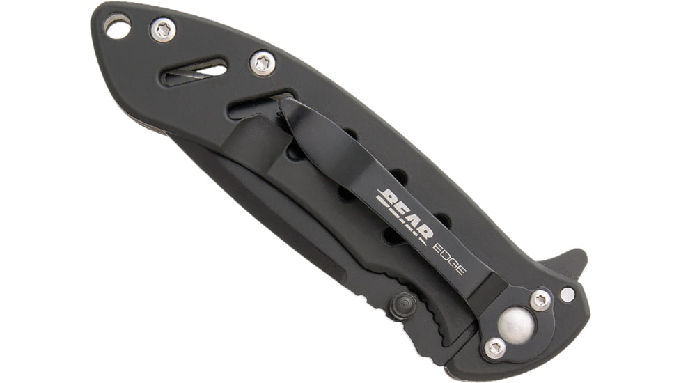 Bear &amp; Son Cutlery Brisk 1.0 Comb Set 4 1/16 Black Folder &amp; 9 3/4 Black Fixed Blade - 71700