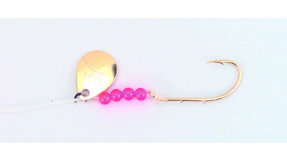BearPaw Flicker Snelled Hook, Baitholder, 8in Mono, Gold, Size 2, 6 per Pack, FGBH-2