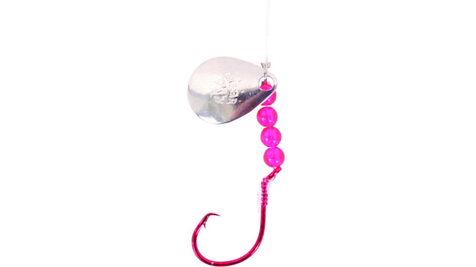 BearPaw Flicker Snelled Hook, Circle, 12in Mono, Red, Size 1, 6 per Pack, FNRCH-1