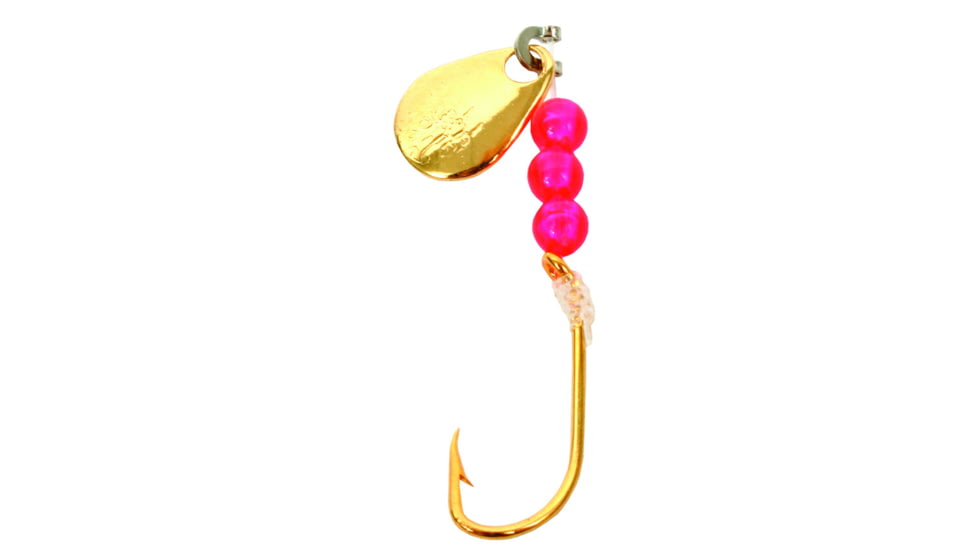 BearPaw Flicker Snelled Hook, Short Shank, 8in Mono, Gold, Size 1, 6 per Pack, FGSS-1
