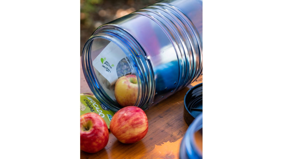 BearVault Journey Bear Resistant Food Canister, Transparent Blue, 3 Gal, BV500