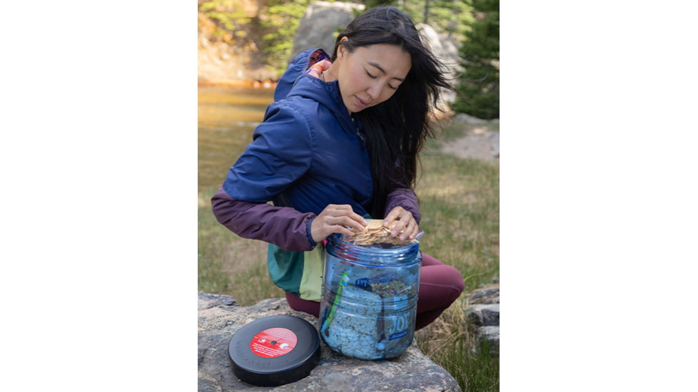 BearVault Trek Bear Resistant Food Canister, Transparent Blue, 2.5 Gal, BV475