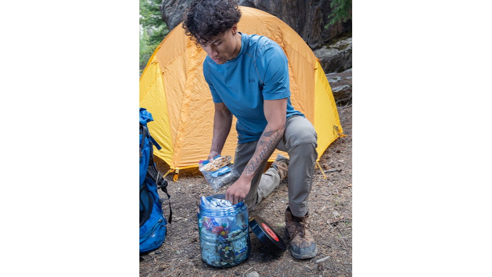 BearVault Trek Bear Resistant Food Canister, Transparent Blue, 2.5 Gal, BV475