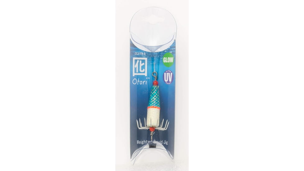 Beau-Mac Squid Jig Standard Medium Blue/Glow 1-1/8in, OSJ-FM-B