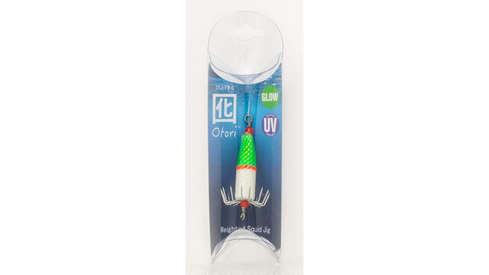 Beau-Mac Squid Jig Standard Medium Green/Glow 1-1/8in, OSJ-FM-G