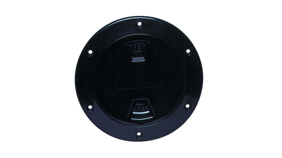 Beckson Marine 4&quot; Smooth Center Screw-Out Deck Plate - Black 46417