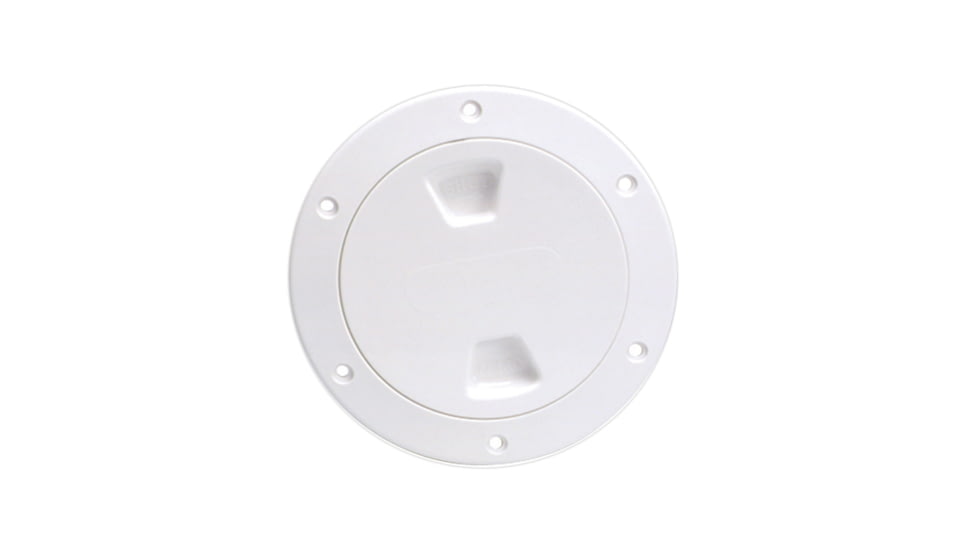 Beckson Marine 4&quot; Smooth Center Screw-Out Deck Plate - White 46418