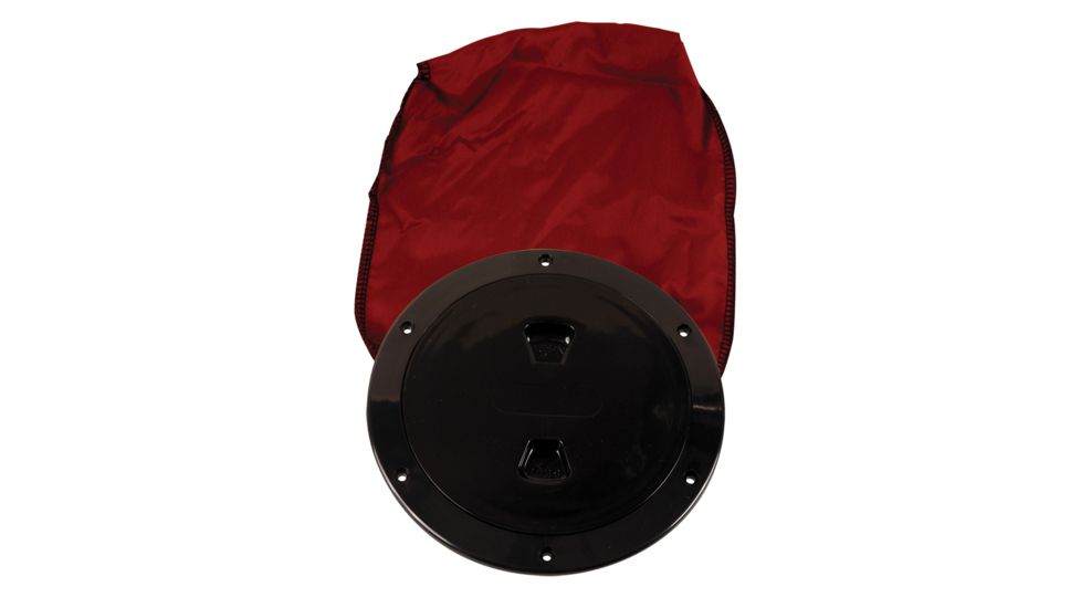 Beckson Marine 6&quot; Stow-Away Deck Plate - Black w/12&quot; Bag 46443