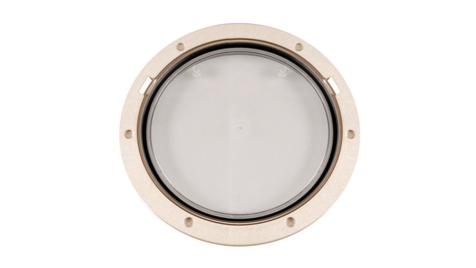 Beckson Marine 8&quot; Clear Center Pry-Out Deck Plate - Beige 46455