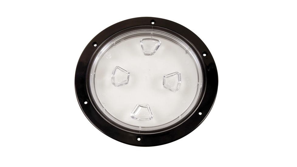 Beckson Marine 8&quot; Clear Center Screw-Out Deck Plate - Black 46435