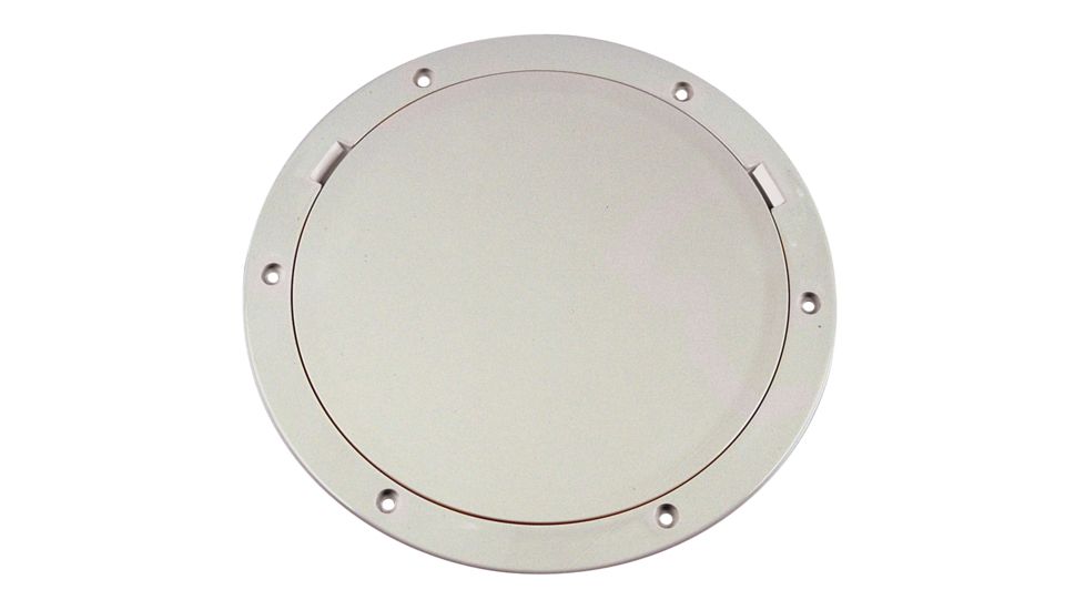 Beckson Marine 8&quot; Smooth Center Pry-Out Deck Plate - White 46453