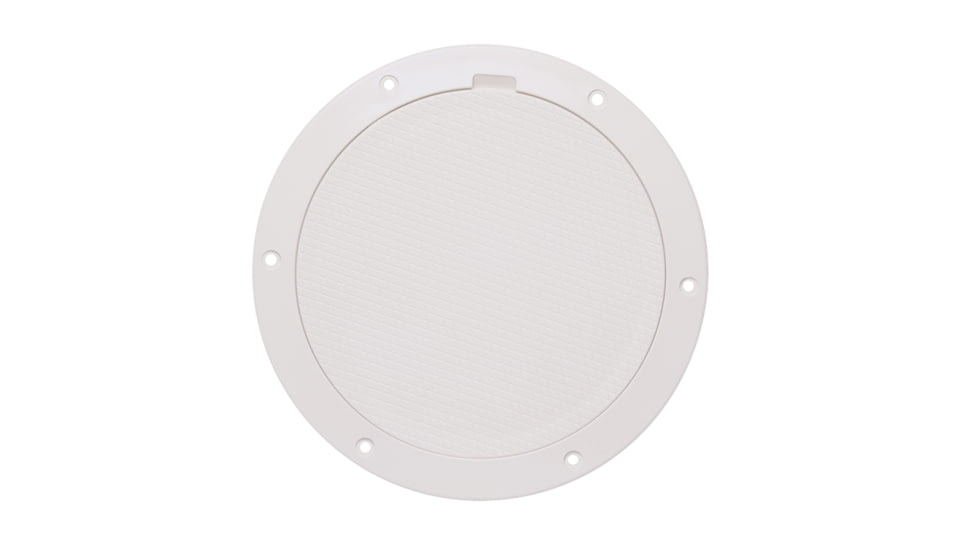 Beckson Pry-Out Deck Plate - 6 With Diamond Center, White, DP65-W