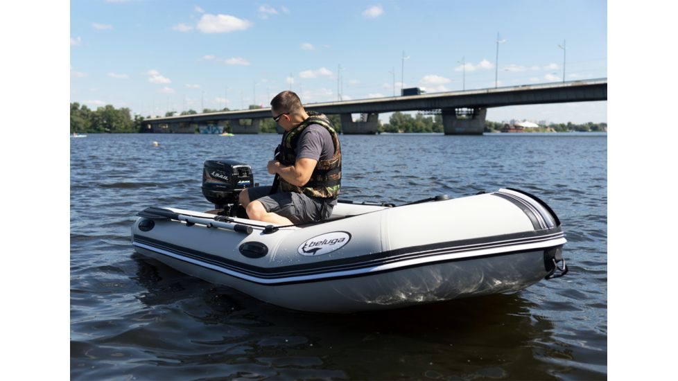 Beluga Boats 11 Feet Inflatable Boat, 4 Person, Light Gray C-11FFDGREY