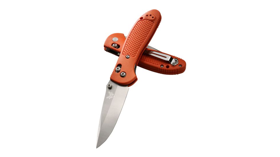 Benchmade 551 Griptilian Pardue Knife, Plain Edge Corrosion Resistant Blade &amp; Orange Handle 551H2O