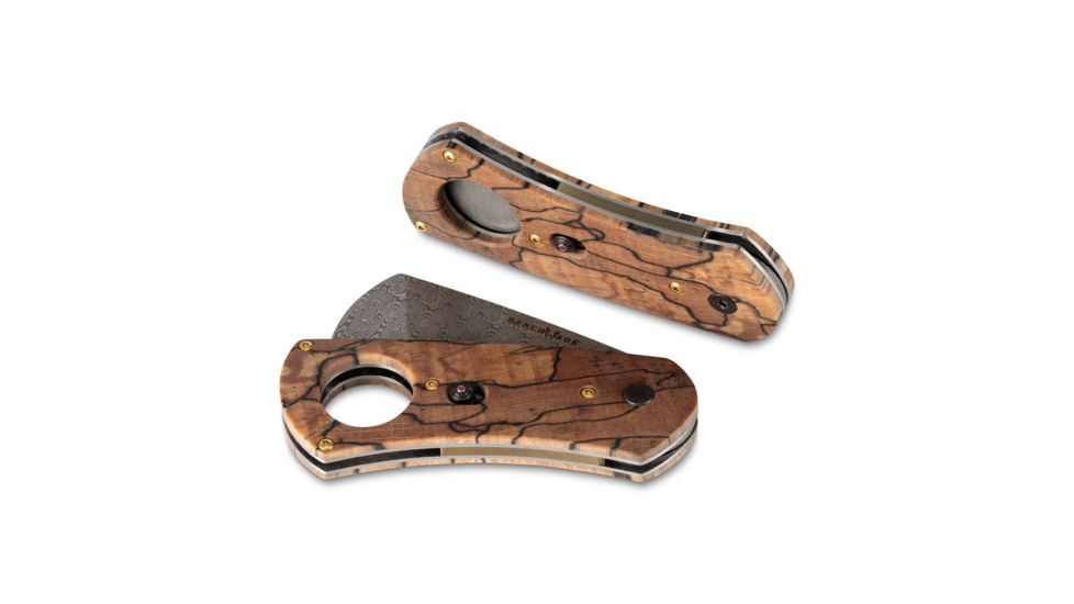 Benchmade Cigar Cutter Folding Knife, 4.185 in, Damasteel, Brown 1500-193
