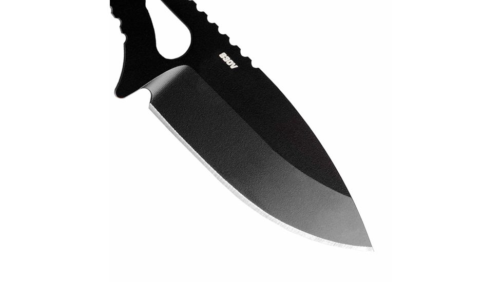 Benchmade Follow Up Fixed Blade Knife, Plain Edge Coated Drop Point Blade, 2.6in, Skeletonized Stainless Steel Handle, 101BK