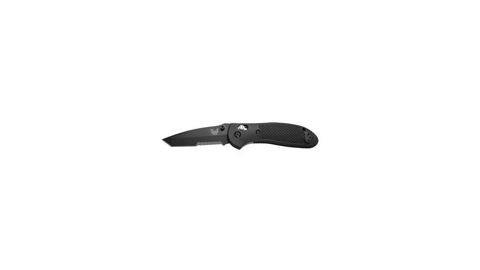 Benchmade Griptillian Tanto Folding Knife, Combo Edge, BK1 Blade, Black Handle 553SBK
