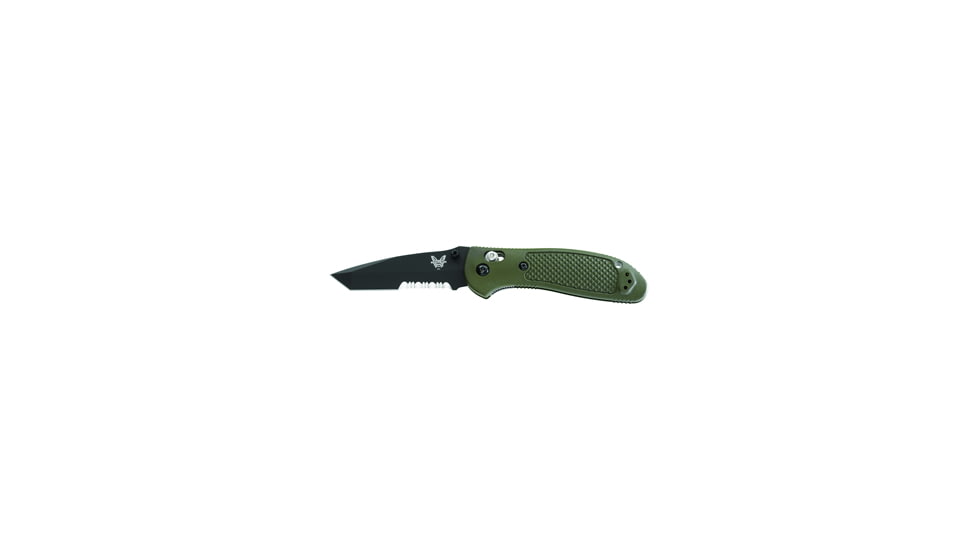 Benchmade Griptillian Tanto Folding Knife, Combo Edge, BK1 Blade, Olive Drab Handle 553SBKOD