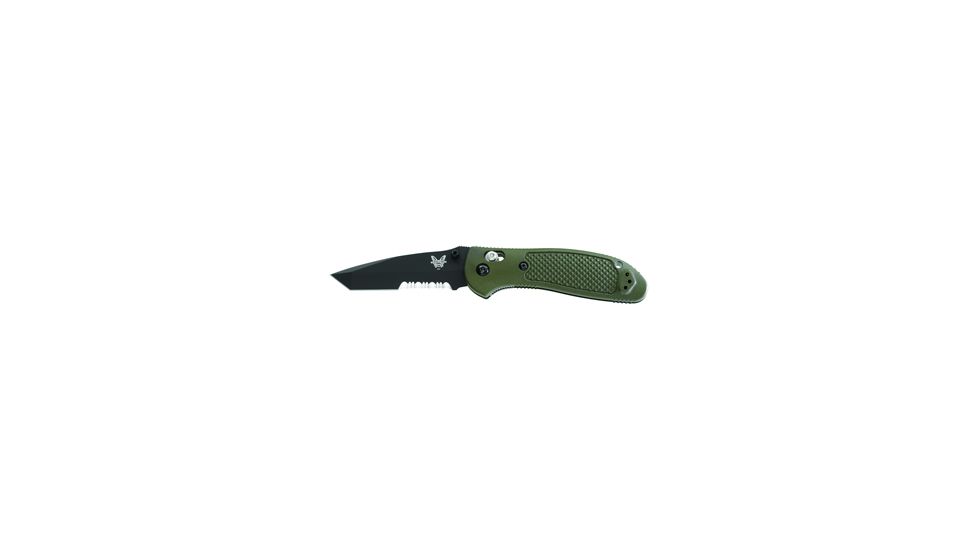 Benchmade Griptillian Tanto Folding Knife, Plain Edge, BK1 Blade, Olive Drab Handle 553BKOD