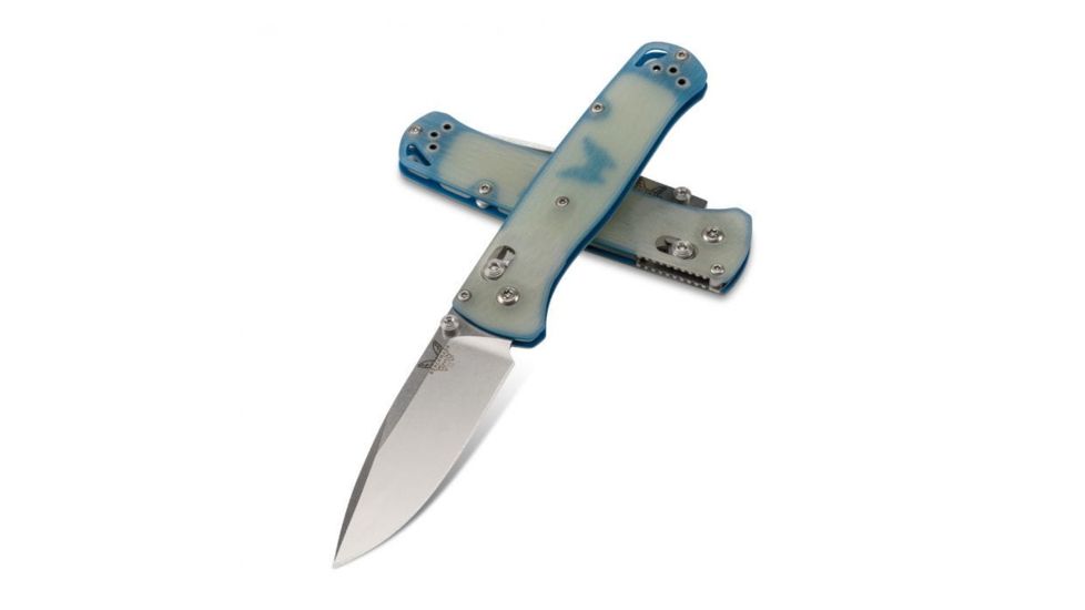 Benchmade Limited Edition Bugout Folding Knife, 3.24in, CPM-20VC, G10, Natural Jade w/Blue Accent 535-1901