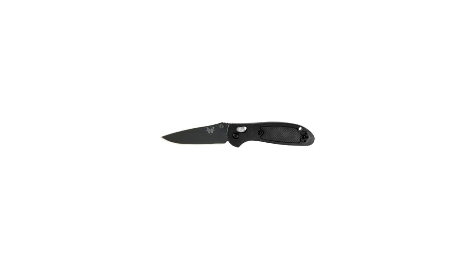 Benchmade Mini-Griptilian Folding Knife, Plain Edge/ BK1 Coated D2 Steel Blade/ Black Handle 556BKD2