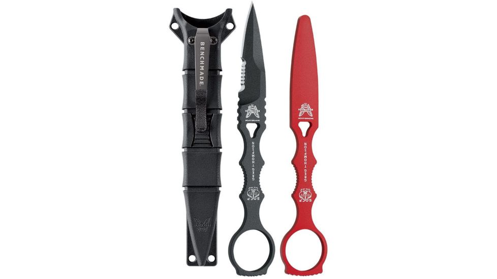 Benchmade SOCP ComboEdge Black Dagger/ Injected Molded Black Sheath with Dip Coated Clip/ Trainer Included 178SBK-COMBO