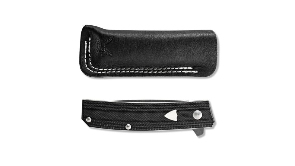 Benchmade Tengu Flipper Folding Knife, 2.77in, Tanto, Black Contoured G10 Handle with white G10 Base layer, 601