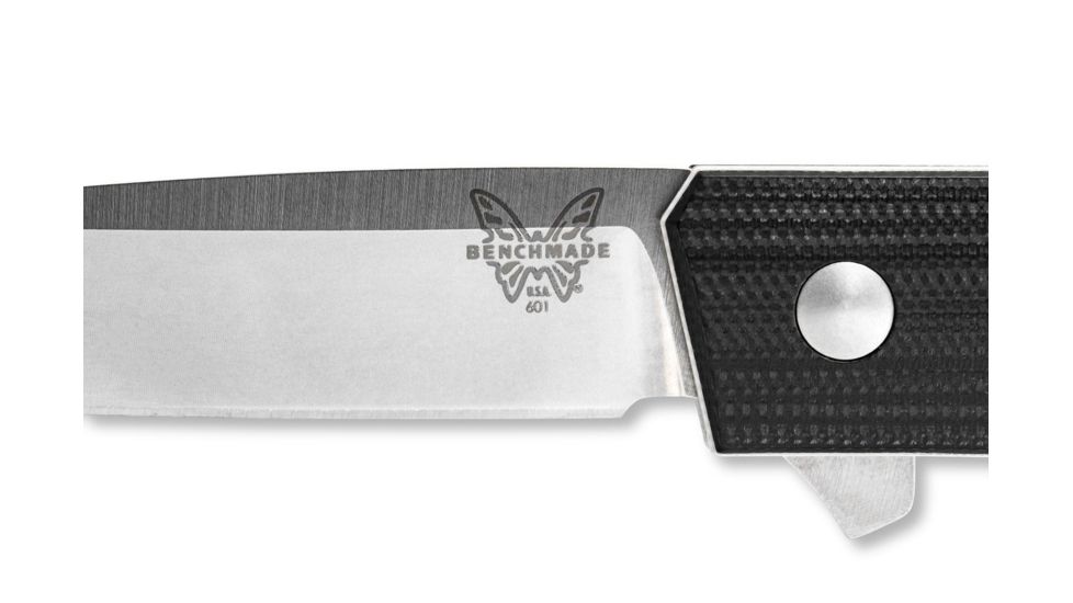 Benchmade Tengu Flipper Folding Knife, 2.77in, Tanto, Black Contoured G10 Handle with white G10 Base layer, 601