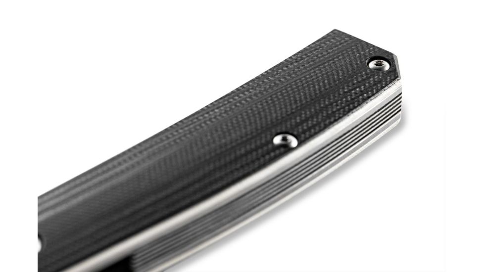 Benchmade Tengu Flipper Folding Knife, 2.77in, Tanto, Black Contoured G10 Handle with white G10 Base layer, 601