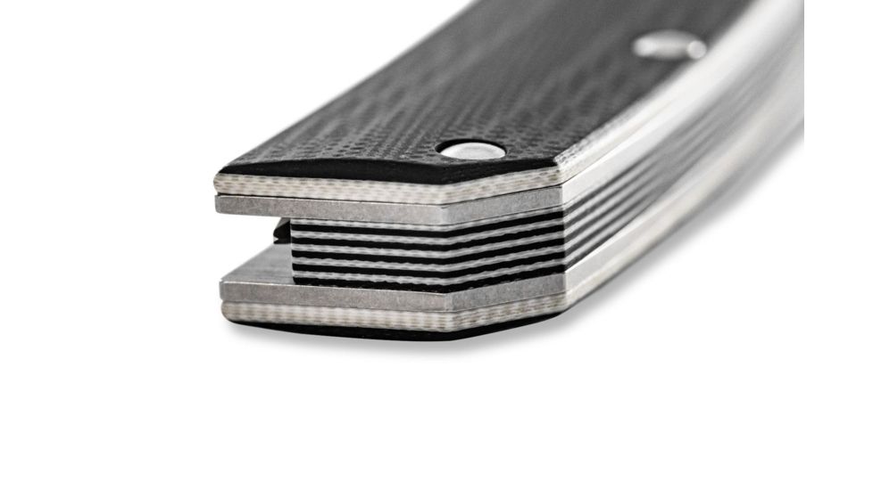 Benchmade Tengu Flipper Folding Knife, 2.77in, Tanto, Black Contoured G10 Handle with white G10 Base layer, 601