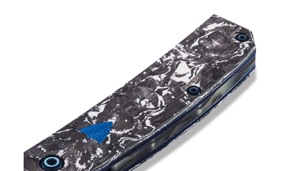 Benchmade Tengu Flipper Liner Lock AO Folding Knife By Jared Oeser, 2.77in Damasteel Tanto Blade, Carbon Fiber With Inlay Handle, 601-211