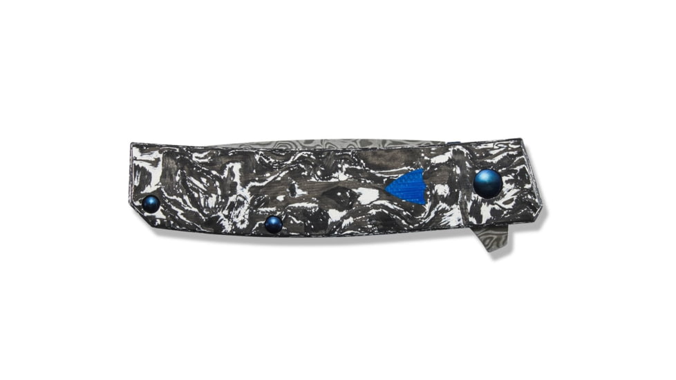 Benchmade Tengu Flipper Liner Lock AO Folding Knife By Jared Oeser, 2.77in Damasteel Tanto Blade, Carbon Fiber With Inlay Handle, 601-211