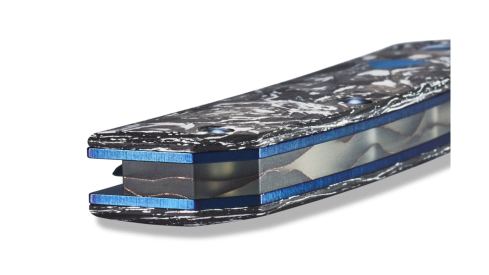 Benchmade Tengu Flipper Liner Lock AO Folding Knife By Jared Oeser, 2.77in Damasteel Tanto Blade, Carbon Fiber With Inlay Handle, 601-211