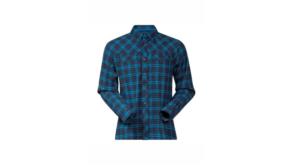 Bergans of Norway Granvin Shirt - Men's-Navy/Sea Blue Check-Large