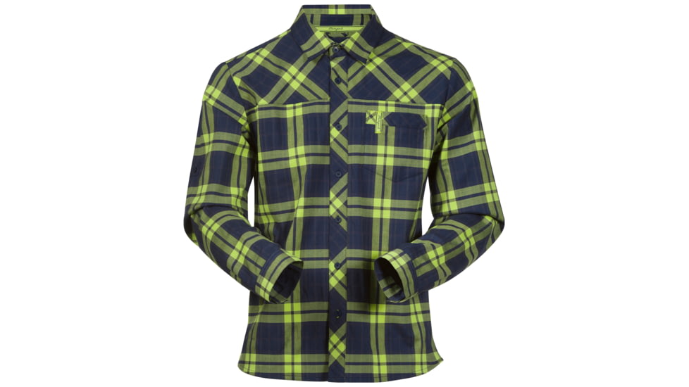 Bergans of Norway Granvin Shirt - Men's-Navy/Spring Leaves Check-Small