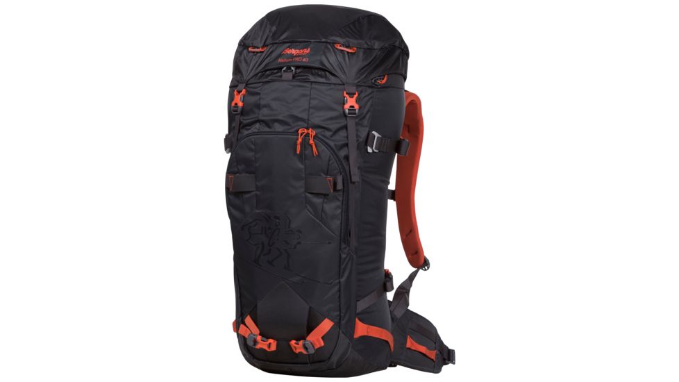 Bergans of Norway Helium PRO 40 L Backpack - Men's-Solid Charcoal/Koi Orange